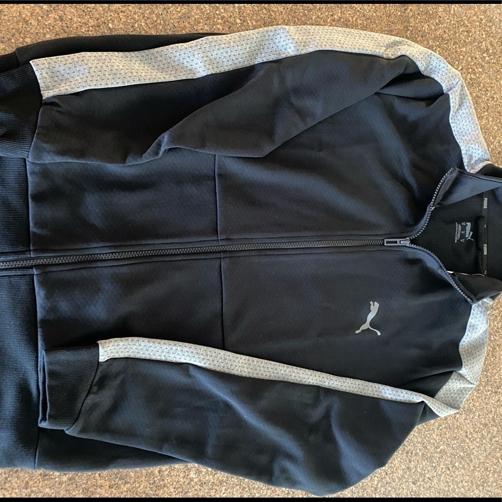 Puma Men’s Track Athelitic Jacket, Black with Grey/Silver - Picture 4 of 6